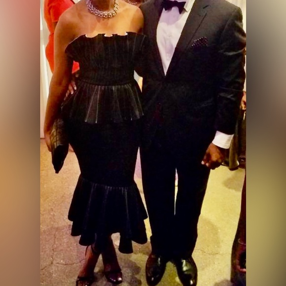 ASOS Strapless Peplum Mermaid Midi Dress (6) - Picture 2 of 11